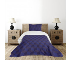 Indigo 3D Paint Cubes Bedspread Set