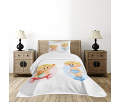 Happy Babies Playing Bedspread Set