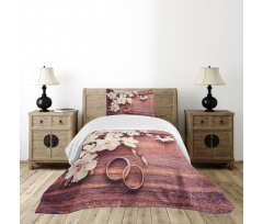 Flowers Rings Wooden Bedspread Set