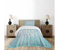 Just Married on Wood Door Bedspread Set