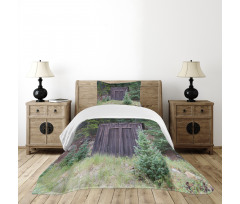 Cottage in Farm Forest Bedspread Set