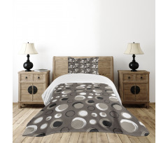 Dots Brushstrokes Grunge Bedspread Set