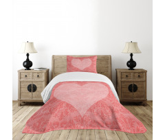 Pink Heart Damask Bedspread Set