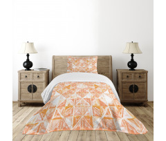 Triangular Grid Artwork Bedspread Set