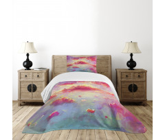 Vibrant Clouds Scenic Bedspread Set