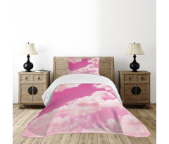 Pink Sunset Clouds Bedspread Set