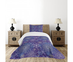 Snowflakes Xmas Art Bedspread Set