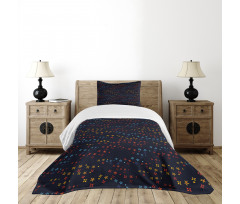 Vibrant Stars Flowers Bedspread Set