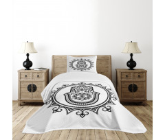 Hamsa Mandala Shape Bedspread Set