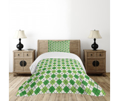 Classical Argyle Pattern Bedspread Set