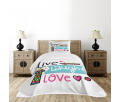 Kisses Hearts Bedspread Set