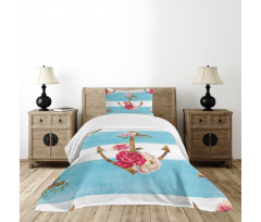 Anchors and Roses Bedspread Set