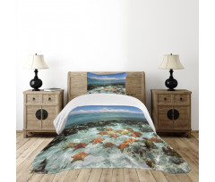 Sky Clouds Sea Bedspread Set