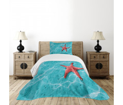 Vivid Blue Water Bedspread Set