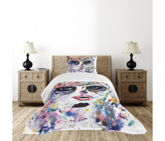 Creepy Makeup Girl Bedspread Set