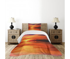 Dramatic Sunset Lake Bedspread Set