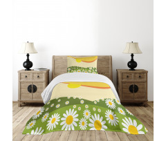 Daisy Flower Field Sun Bedspread Set