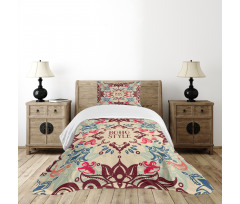 Ornate Floral Ethnic Bedspread Set