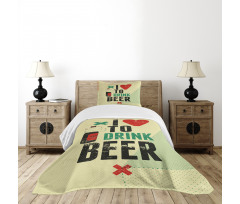 Love Beer Grunge Hand Bedspread Set