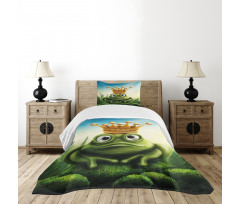 Frog Prince on Moss Stone Bedspread Set