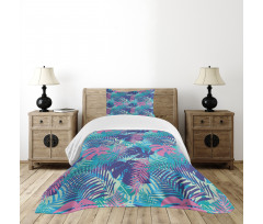 Vivid Colored Island Flora Bedspread Set