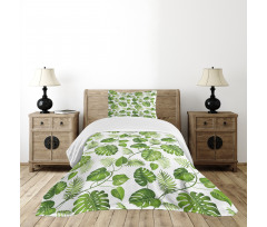 Swirls Palm Banana Trees Bedspread Set