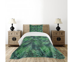 Watercolored Forest Leaves Bedspread Set