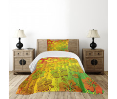 Jamaican Island Flower Bedspread Set