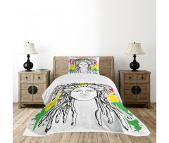 Grunge Flag Colors Reggae Bedspread Set
