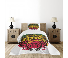 Ethiopian Wild Lion Head Bedspread Set