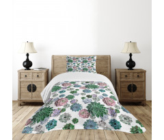 Succulent Plants Garden Bedspread Set
