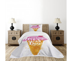 Words Cherry Bedspread Set