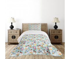 Cupcake Faces Bedspread Set