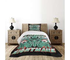 Retro Skulls Ghost Bedspread Set