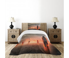 People in Flame Bedspread Set