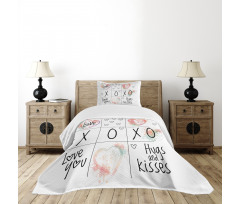 Heart in Watercolors Bedspread Set