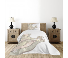 Floral Horse Galloping Bedspread Set