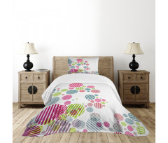 Abstract Striped Dots Bedspread Set