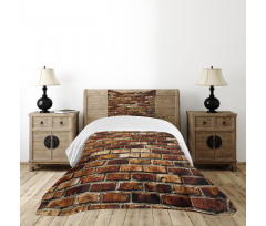 Old Grunge Brick Wall Bedspread Set