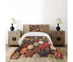 Colorful Herbs Spices Bedspread Set