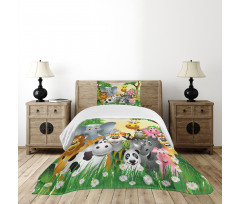 Animals Jungle Bedspread Set