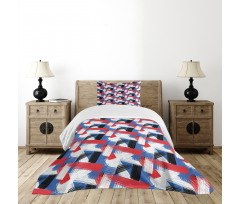 Geometric Grunge Motif Bedspread Set