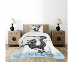 Traditional Chinese Sea Bedspread Set
