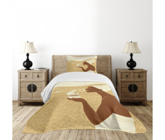 Happy Afro Lady Bedspread Set