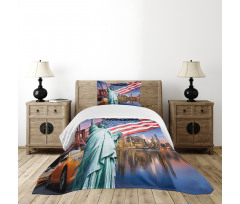 USA Touristic Concept Bedspread Set