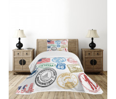 Grunge Stamps Bedspread Set