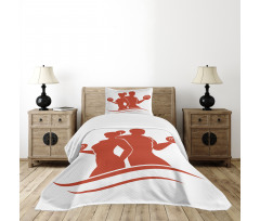 Muscled Man and Woman Bedspread Set