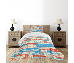 Words Bodycare Collage Bedspread Set