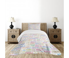 Psychical Activity Word Bedspread Set