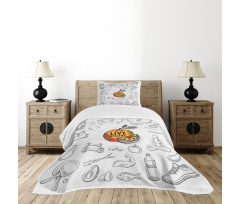 Live Healthy Theme Bedspread Set